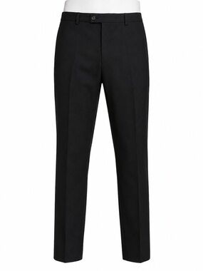 Size 38 Ted Baker Men’s Joey CT 100% Wool Dress Pants Black Raw Hem